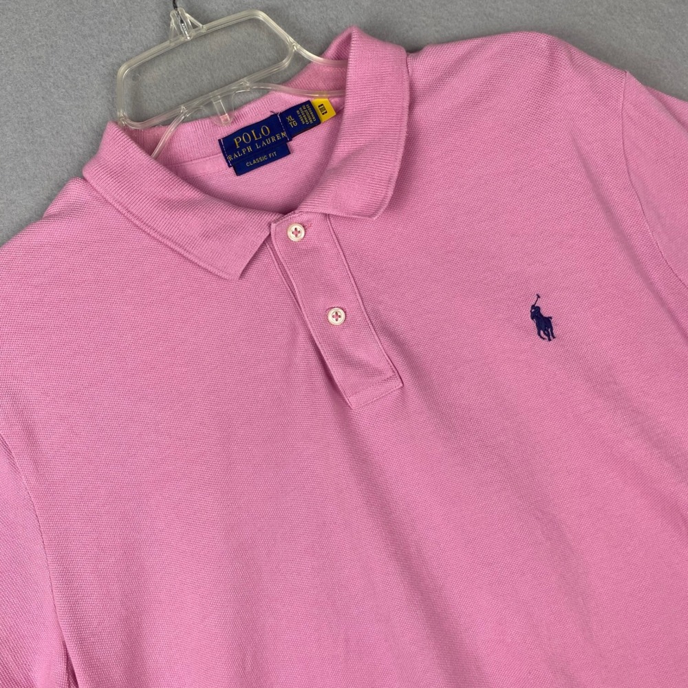 Polo Ralph Lauren Mens XL Classic Fit Pink Pique Short Sleeve Polo Shirt Pony